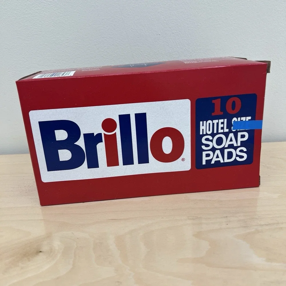 Brillo W240000 4 in. x 4 in. Hotel Size Soap‎ Pad - Charcoal/Pink (10/Box) New